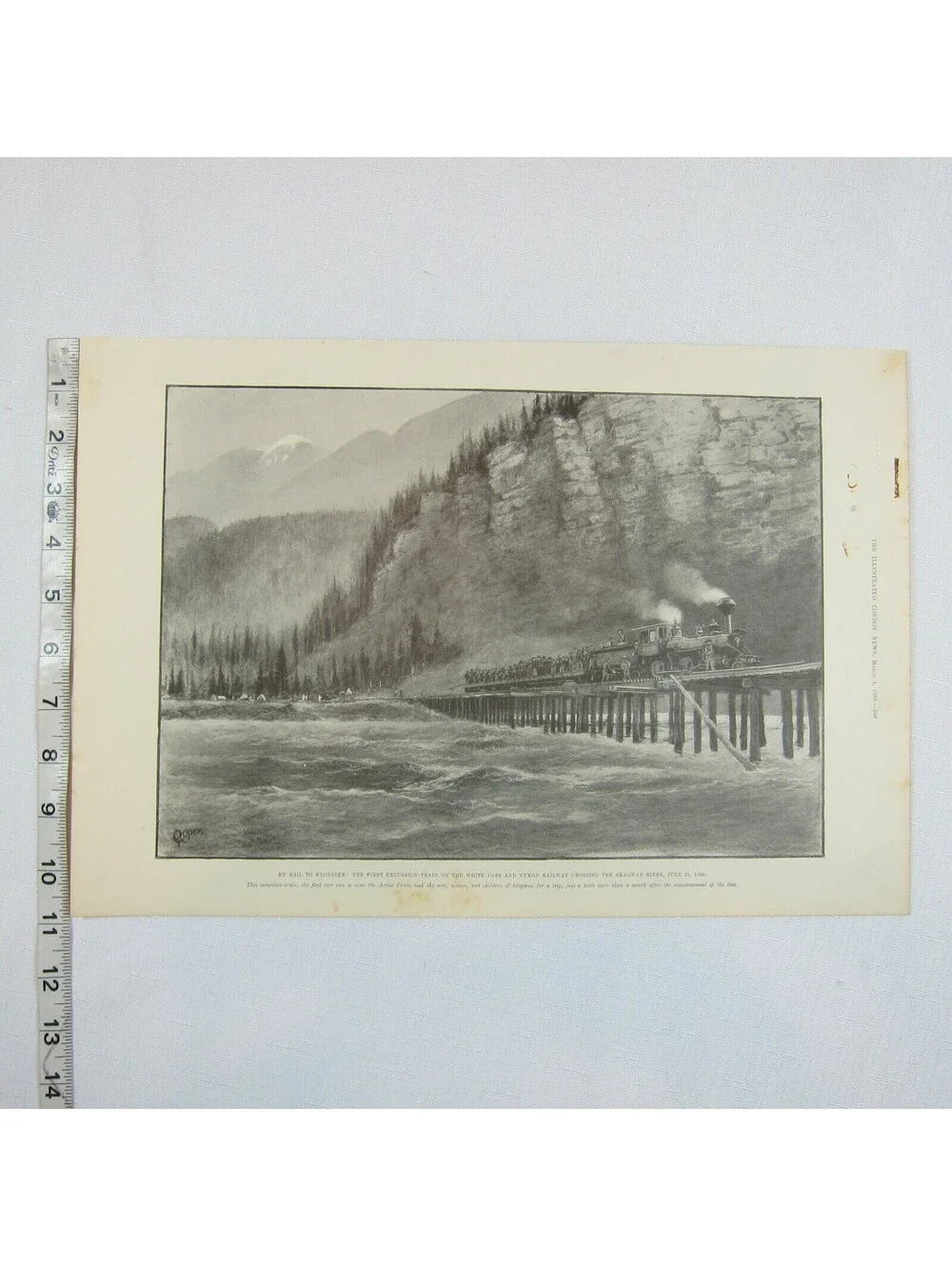 Antique 1899 Print By Rail to Klondike First Excursion-Train White Pass & Yukon